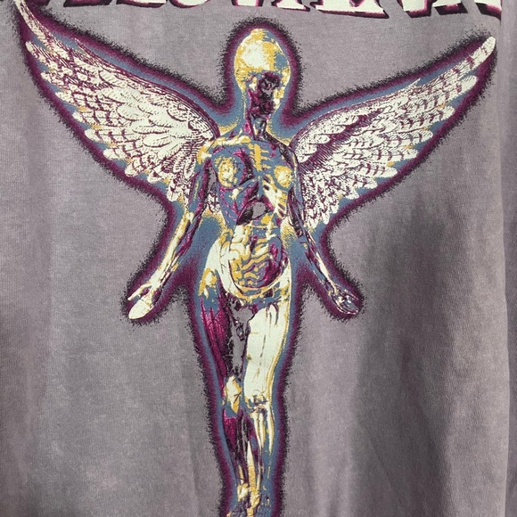 NIRVANA Purple Short Sleeve Tee Iconic Graphic - Picture 4 of 5
